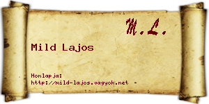 Mild Lajos névjegykártya